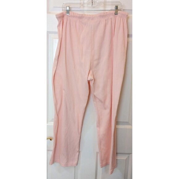 All American Comfort Pink Drawstring Elastic Waist Pants LArge Cotton Blend #O12 - Picture 2 of 9